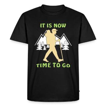 IT IS NOW TIME TO GO - Men's Premium Organic T-Shirt - black - Front - Nico (187cm)