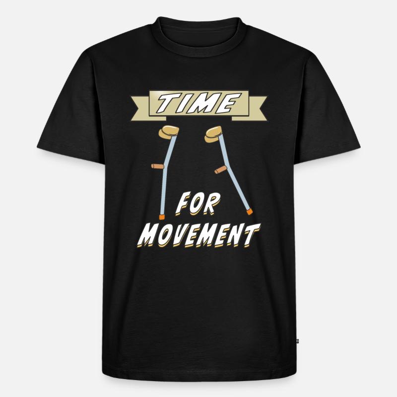 KRÜCKEN TIME FOR MOVEMENT - Männer Premium Bio T-Shirt - Schwarz