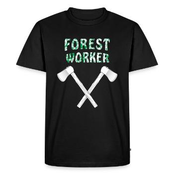 AXT FOREST WORKER - Men's Premium Organic T-Shirt - black - Front - Nico (187cm)