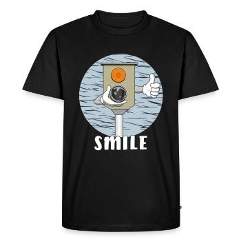 CAMÉRA DE VITESSE SMILE - T-shirt Premium bio Homme - noir - Devant - Nico (187cm)