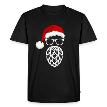 Noël et le Père Noël amateur de bière - T-shirt Premium bio Homme - noir - Devant - Nico (187cm)