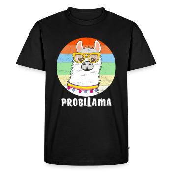 LAMA PROBLLAMA - T-shirt Premium bio Homme - noir - Devant - Nico (187cm)