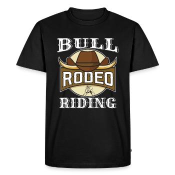 RODEO BULL RIDING - Men's Premium Organic T-Shirt - black - Front - Nico (187cm)