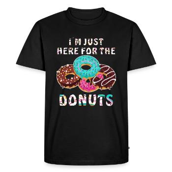 JE SUIS JUSTE ICI POUR LES BEIGNETS - T-shirt Premium bio Homme - noir - Devant - Nico (187cm)