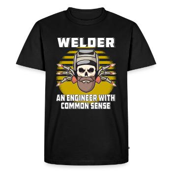 SOUDEUR UN INGÉNIEUR AVEC DU BON SENS - T-shirt Premium bio Homme - noir - Devant - Nico (187cm)