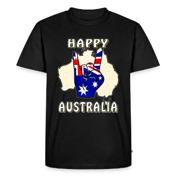 HAPPY AUSTRALIE - T-shirt Premium bio Homme - noir - Devant - Nico (187cm)