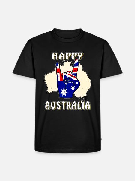HAPPY AUSTRALIA - Men's Premium Organic T-Shirt - black