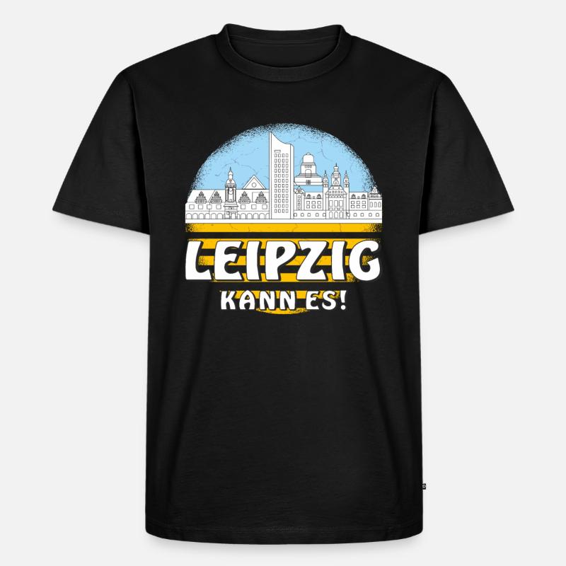 LEIPZIG KANN ES - Männer Premium Bio T-Shirt - Schwarz