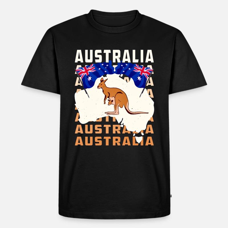AUSTRALIA - Männer Premium Bio T-Shirt - Schwarz
