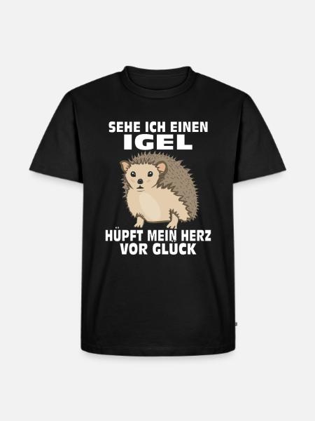 SEHE ICH EINEN IGEL - Männer Premium Bio T-Shirt - Schwarz