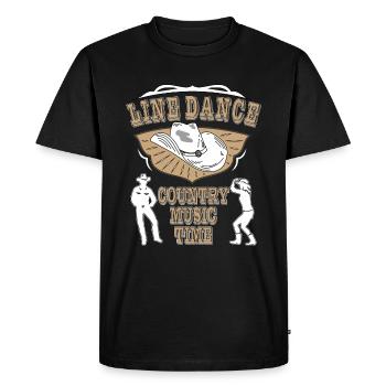 LINE DANCE COUNTRY MUSIC TIME - T-shirt Premium bio Homme - noir - Devant - Nico (187cm)