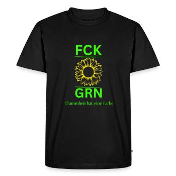 FCK GRN-Anti Green stupidité a une couleur - T-shirt Premium bio Homme - noir - Devant - Nico (187cm)