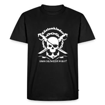 Les enfants côtiers ont de l’eau salée dans l’ancre du crâne de sang - T-shirt Premium bio Homme - noir - Devant - Nico (187cm)