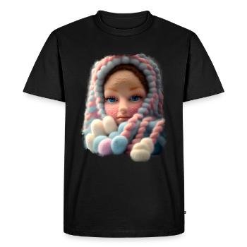 Child face wool - Men's Premium Organic T-Shirt - black - Front - Nico (187cm)