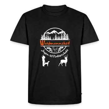 Jäger-Waidmannsheil-Jagen est la conservation de la nature - T-shirt Premium bio Homme - noir - Devant - Nico (187cm)