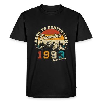 Cadeau d’anniversaire né en décembre 1993 - T-shirt Premium bio Homme - noir - Devant - Nico (187cm)