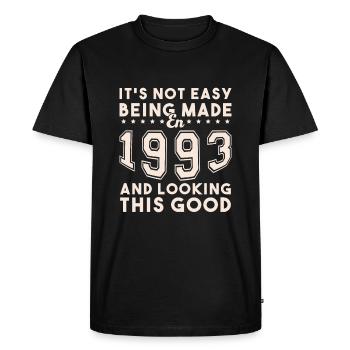 made in 1993 and looking this good - Men's Premium Organic T-Shirt - black - Front - Nico (187cm)