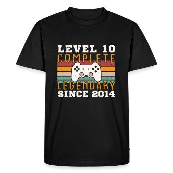 Level 10 Complete 2014 Birthday Gift - Men's Premium Organic T-Shirt - black - Front - Nico (187cm)