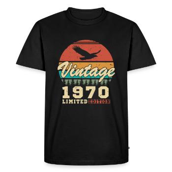 Vintage 1970 Cadeau D'anniversaire - T-shirt Premium bio Homme - noir - Devant - Nico (187cm)