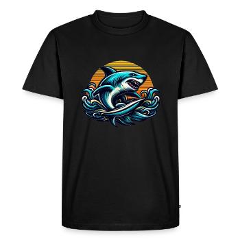 Sharksurf - T-shirt Premium bio Homme - noir - Devant - Nico (187cm)