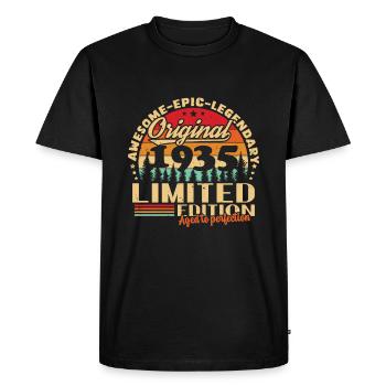 Original 1935 Vintage Retro Anniversary Gift - Men's Premium Organic T-Shirt - black - Front - Nico (187cm)