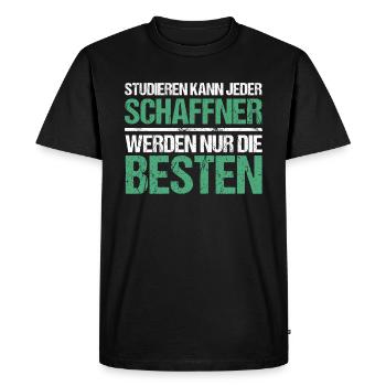 Tout le monde peut étudier - Édition Schaffner - T-shirt Premium bio Homme - noir - Devant - Nico (187cm)