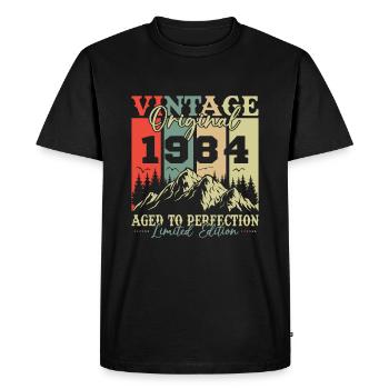 Vinatge 1984 Birthday Gift - Men's Premium Organic T-Shirt - black - Front - Nico (187cm)