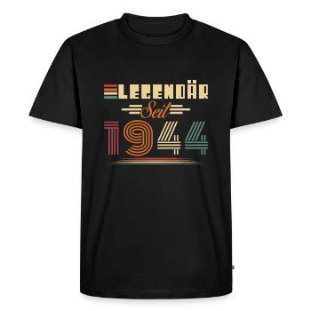 Legendary Since 1944 Vintage Birthday Gift - Men's Premium Organic T-Shirt - black - Front - Nico (187cm)