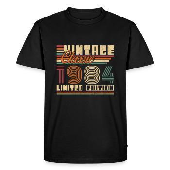 Vinatge 1984 Birthday Gift - Men's Premium Organic T-Shirt - black - Front - Nico (187cm)