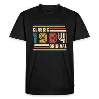 Vinatge 1984 Birthday Gift - Men's Premium Organic T-Shirt - black - Front - Nico (187cm)