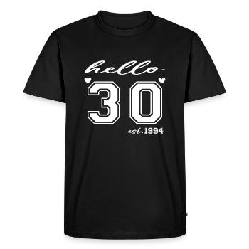 Hello 30 est 1994 - T-shirt Premium bio Homme - noir - Devant - Nico (187cm)