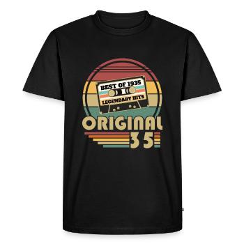 Original 1935 Vintage Retro Anniversary Gift - Men's Premium Organic T-Shirt - black - Front - Nico (187cm)