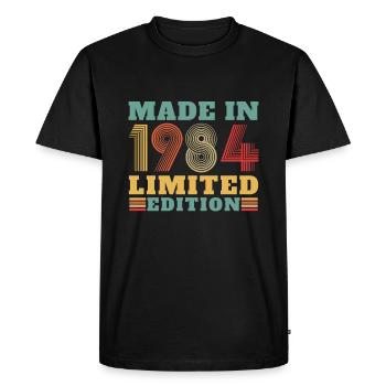 Vinatge 1984 Birthday Gift - Men's Premium Organic T-Shirt - black - Front - Nico (187cm)