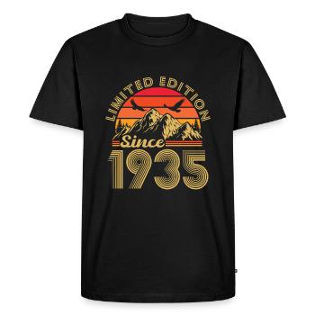 Original 1935 Vintage Retro Anniversary Gift - Men's Premium Organic T-Shirt - black - Front - Nico (187cm)