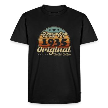 Original 1935 Vintage Retro Anniversary Gift - Men's Premium Organic T-Shirt - black - Front - Nico (187cm)