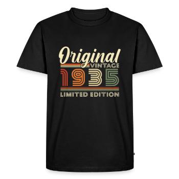 Original 1935 Vintage Retro Anniversary Gift - Men's Premium Organic T-Shirt - black - Front - Nico (187cm)
