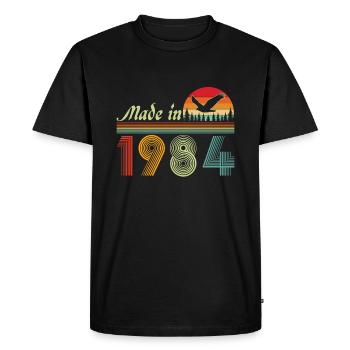 Vinatge 1984 Birthday Gift - Men's Premium Organic T-Shirt - black - Front - Nico (187cm)