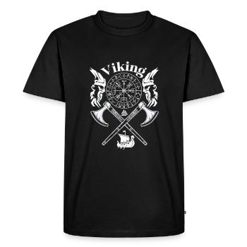 VIKING-Viking SYMBOLES-RUNES VIKINGS - T-shirt Premium bio Homme - noir - Devant - Nico (187cm)