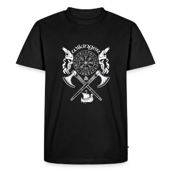 Viking-Symboles Viking-Runes vikings - T-shirt Premium bio Homme - noir - Devant - Nico (187cm)
