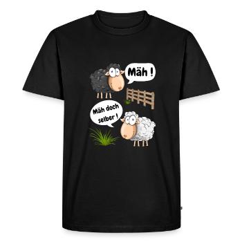 Baa! Why don't you mow a funny motif with sheep - Men's Premium Organic T-Shirt - black - Front - Nico (187cm)