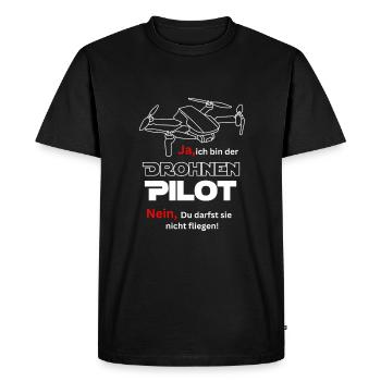 Drone Pilot - Men's Premium Organic T-Shirt - black - Front - Nico (187cm)