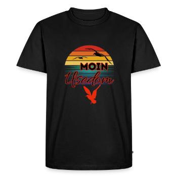 Moin Usedom avec mouette dans l’île de style rétro Usedom - T-shirt Premium bio Homme - noir - Devant - Nico (187cm)
