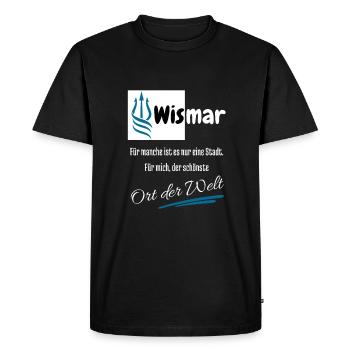 Wismar pour moi le plus bel endroit du monde - Mer Baltique - T-shirt Premium bio Homme - noir - Devant - Nico (187cm)