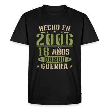 Cadeau d’anniversaire 18 ans d’âge Millésime 2006 - T-shirt Premium bio Homme - noir - Devant - Nico (187cm)