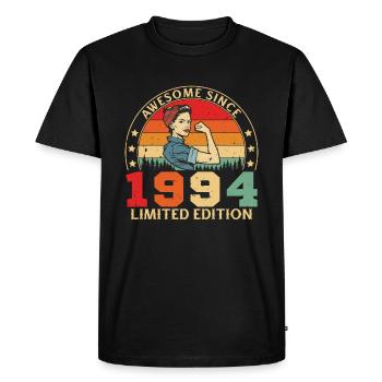 1994 Anniversaire Femme Édition Limitée Vintage - T-shirt Premium bio Homme - noir - Devant - Nico (187cm)