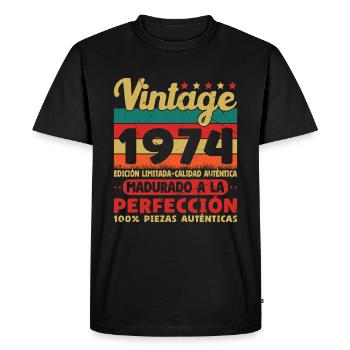 Vinatge 1974 Birthday Gift - Men's Premium Organic T-Shirt - black - Front - Nico (187cm)