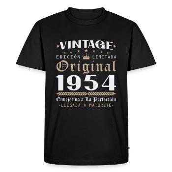 Vinatge 1954 Birthday Gift - Men's Premium Organic T-Shirt - black - Front - Nico (187cm)