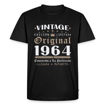 Vinatge 1964 Birthday Gift - Men's Premium Organic T-Shirt - black - Front - Nico (187cm)