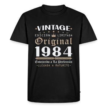 Vinatge 1984 Birthday Gift - Men's Premium Organic T-Shirt - black - Front - Nico (187cm)