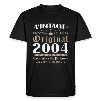 Cadeau d’anniversaire Vinatge 2004 - T-shirt Premium bio Homme - noir - Devant - Nico (187cm)
